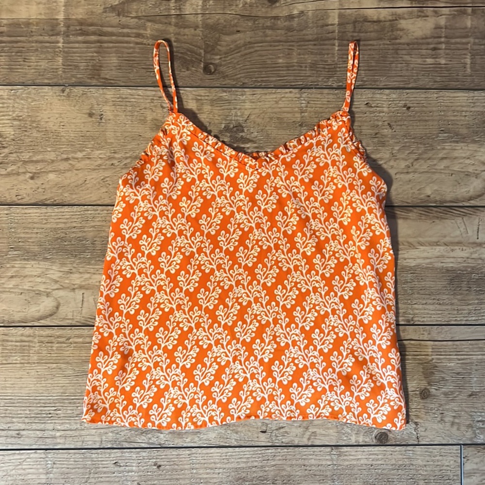 Ann Taylor LOFT Orange and White Tank